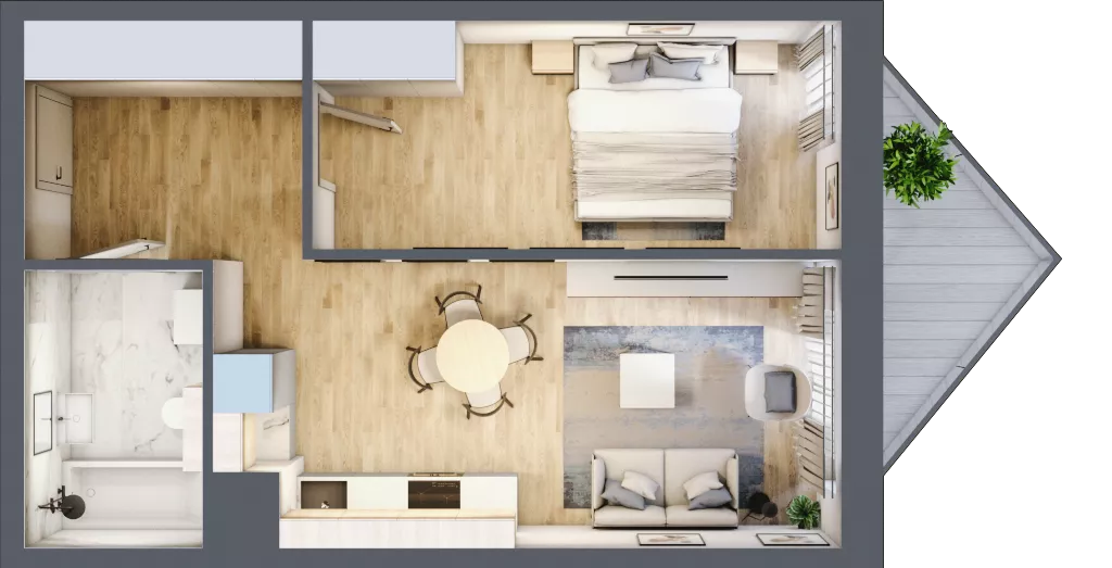 2 pokoje, mieszkanie 43,09 m², piętro 3, oferta nr B/3/5, Ogrodowa 12, Poznań, Stare Miasto, Stare Miasto, ul. Ogrodowa 12