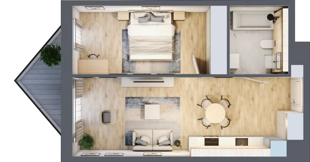 2 pokoje, mieszkanie 46,09 m², piętro 4, oferta nr B/4/1, Ogrodowa 12, Poznań, Stare Miasto, Stare Miasto, ul. Ogrodowa 12