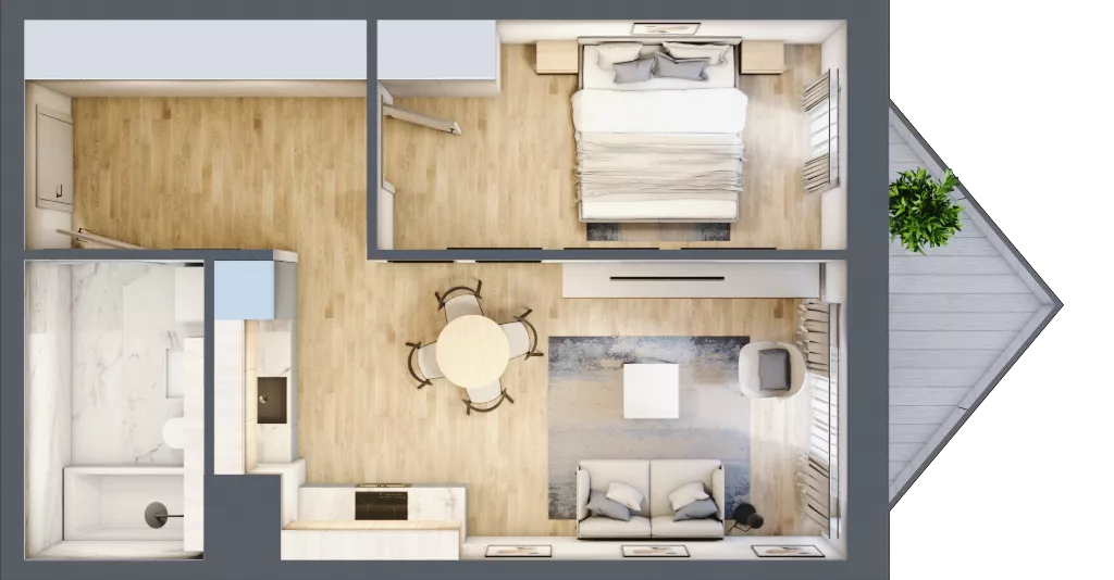 2 pokoje, mieszkanie 43,84 m², piętro 4, oferta nr B/4/10, Ogrodowa 12, Poznań, Stare Miasto, Stare Miasto, ul. Ogrodowa 12