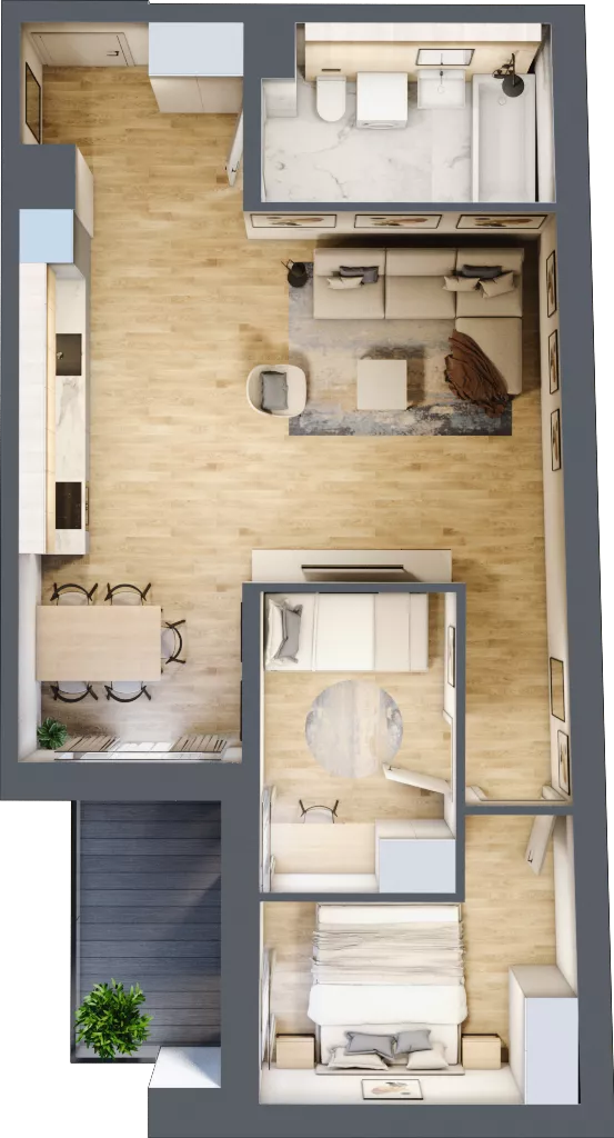 3 pokoje, mieszkanie 61,88 m², piętro 4, oferta nr B/4/12, Ogrodowa 12, Poznań, Stare Miasto, Stare Miasto, ul. Ogrodowa 12