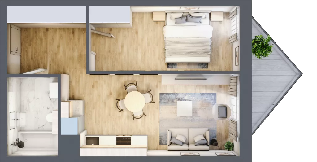 2 pokoje, mieszkanie 43,09 m², piętro 4, oferta nr B/4/5, Ogrodowa 12, Poznań, Stare Miasto, Stare Miasto, ul. Ogrodowa 12