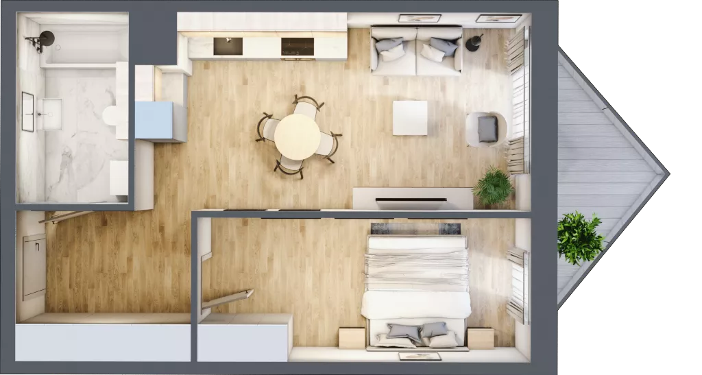 2 pokoje, mieszkanie 45,25 m², piętro 5, oferta nr B/5/6, Ogrodowa 12, Poznań, Stare Miasto, Stare Miasto, ul. Ogrodowa 12