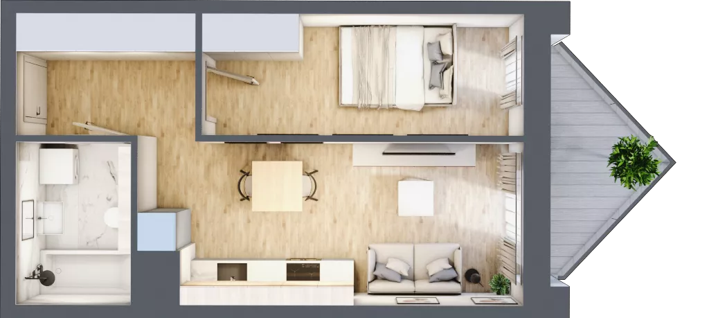 2 pokoje, mieszkanie 35,33 m², piętro 5, oferta nr B/5/7, Ogrodowa 12, Poznań, Stare Miasto, Stare Miasto, ul. Ogrodowa 12