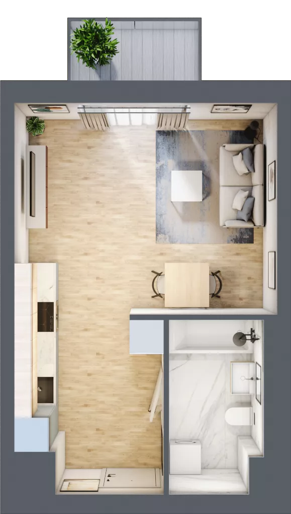 1 pokój, mieszkanie 25,60 m², piętro 1, oferta nr E19, Osiedle Gwiazdowo, Gwiazdowo, ul. Mikołaja Kopernika