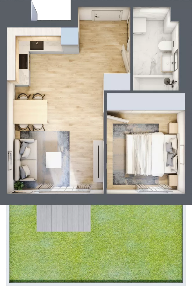 2 pokoje, mieszkanie 35,30 m², parter, oferta nr G11, Osiedle Gwiazdowo, Gwiazdowo, ul. Mikołaja Kopernika