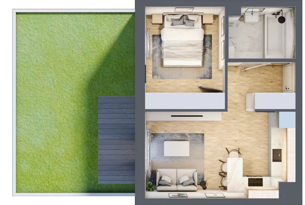 2 pokoje, mieszkanie 35,91 m², parter, oferta nr A04, Osiedle Wajdy 20, Kutno, ul. Andrzeja Wajdy 20
