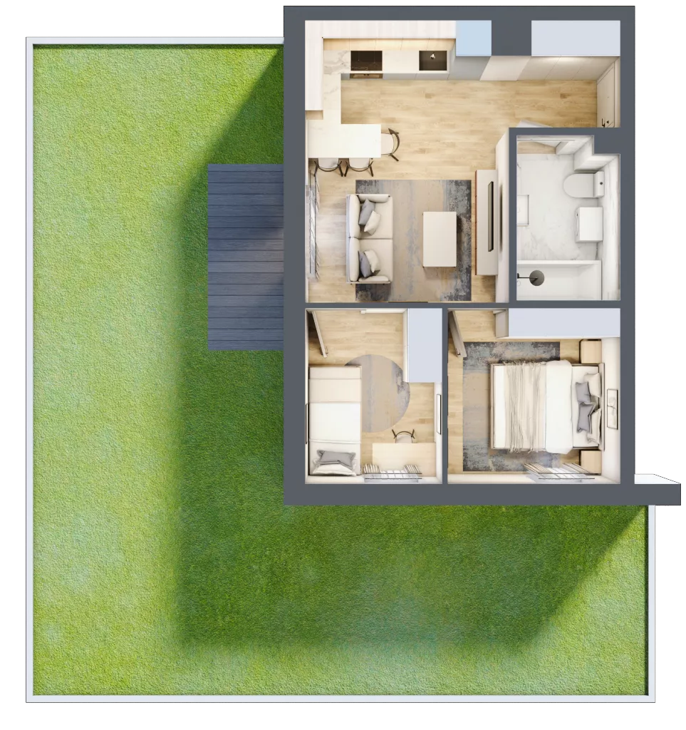 3 pokoje, mieszkanie 40,62 m², parter, oferta nr A03, Osiedle Wajdy 20, Kutno, ul. Andrzeja Wajdy 20