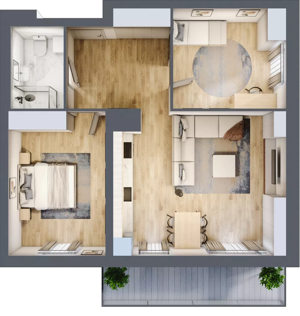3 pokoje, mieszkanie 61,33 m², piętro 2, oferta nr A16, Dąbrowskiego 9, Szczecin, Zachód, Nowe Miasto, ul. Dąbrowskiego / Piekary