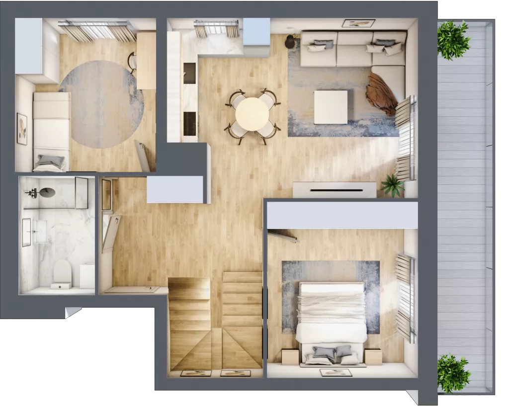 4 pokoje, penthouse 79,87 m², piętro 4, oferta nr A29, Dąbrowskiego 9, Szczecin, Zachód, Nowe Miasto, ul. Dąbrowskiego / Piekary