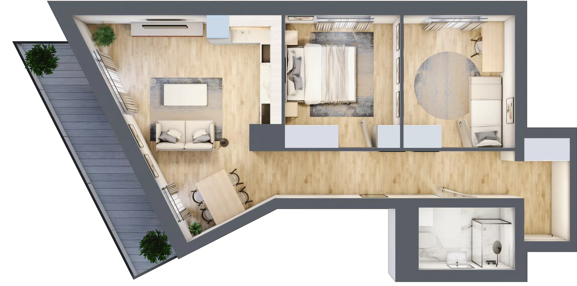 3 pokoje, mieszkanie 57,40 m², piętro 1, oferta nr B14, Dąbrowskiego 9, Szczecin, Zachód, Nowe Miasto, ul. Dąbrowskiego / Piekary