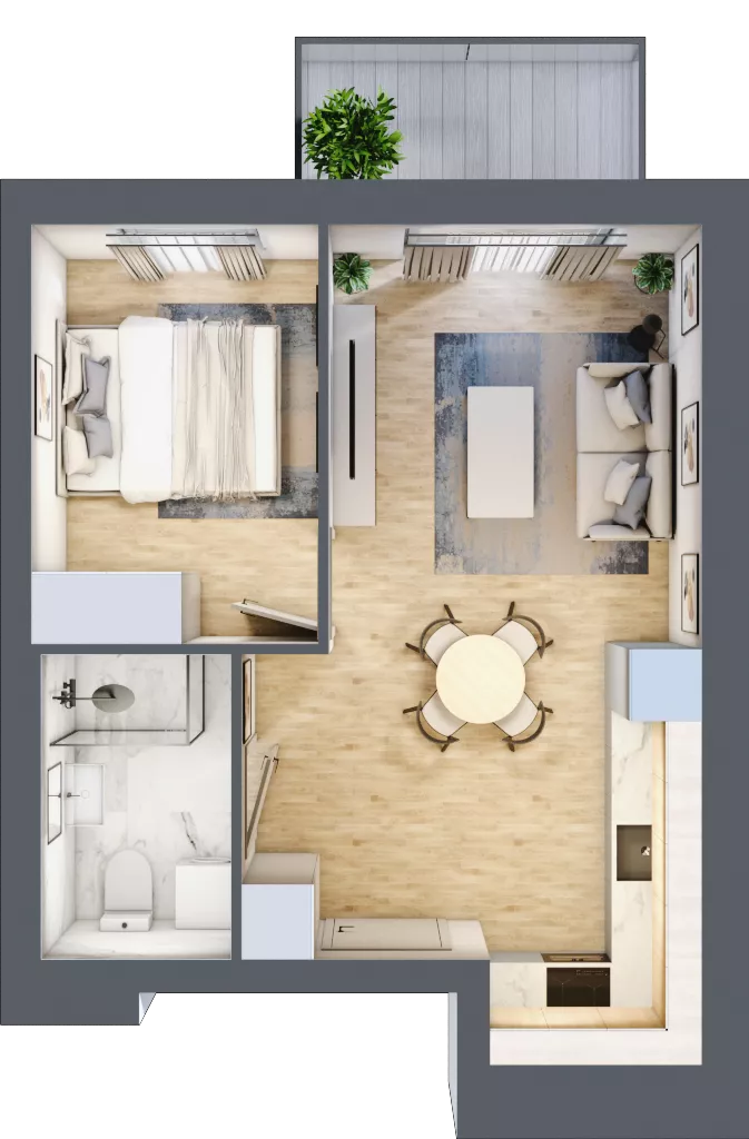 2 pokoje, mieszkanie 32,34 m², piętro 3, oferta nr B23, Dąbrowskiego 9, Szczecin, Zachód, Nowe Miasto, ul. Dąbrowskiego / Piekary
