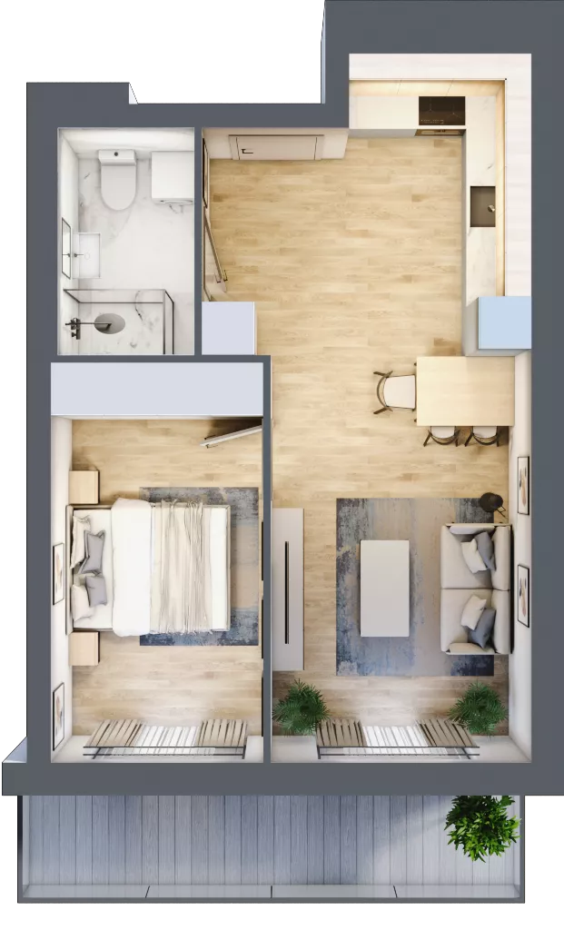 2 pokoje, mieszkanie 39,06 m², piętro 4, oferta nr B31, Dąbrowskiego 9, Szczecin, Zachód, Nowe Miasto, ul. Dąbrowskiego / Piekary
