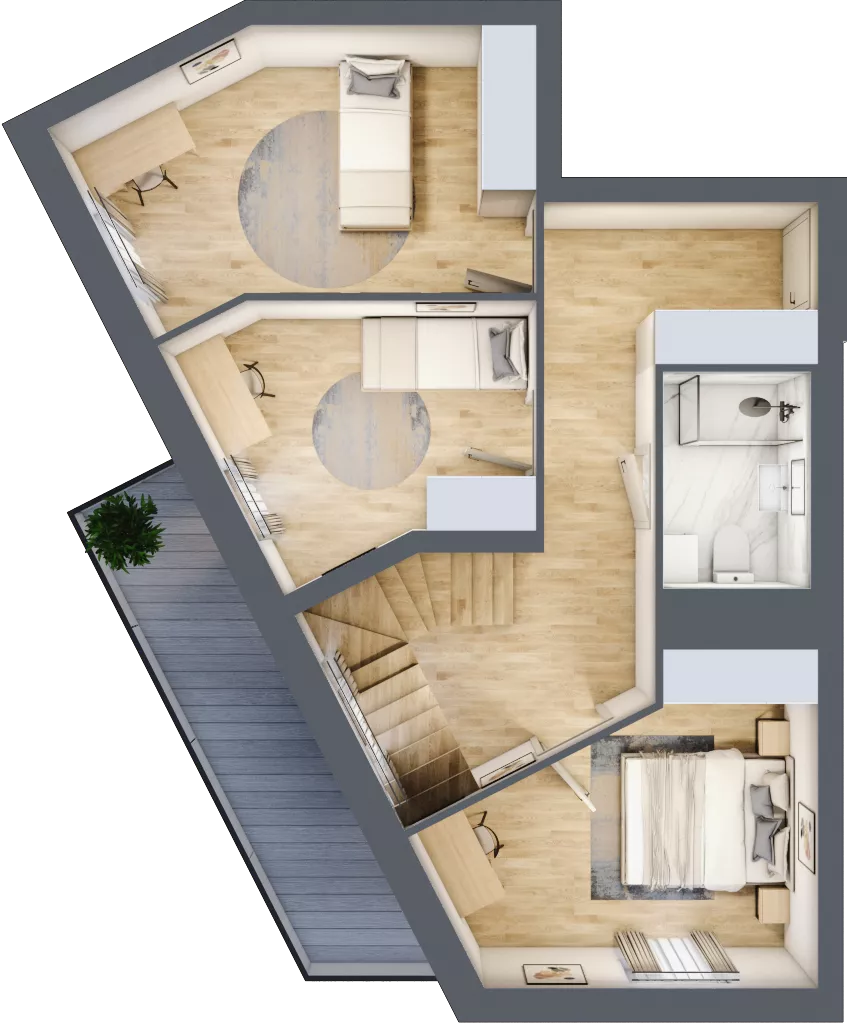 4 pokoje, penthouse 80,37 m², piętro 4, oferta nr B34, Dąbrowskiego 9, Szczecin, Zachód, Nowe Miasto, ul. Dąbrowskiego / Piekary