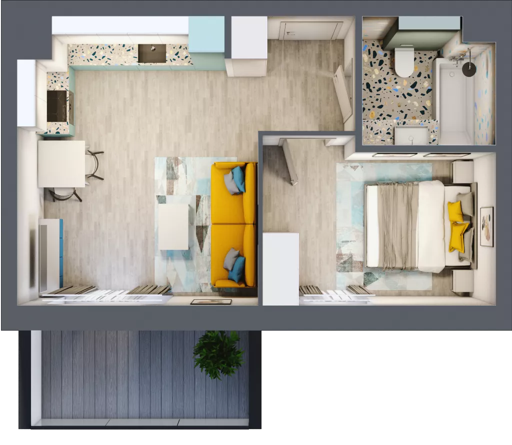 2 pokoje, mieszkanie 35,28 m², piętro 9, oferta nr A43, Kilińskiego, Elbląg, Zatorze, ul. Jana Kilińskiego