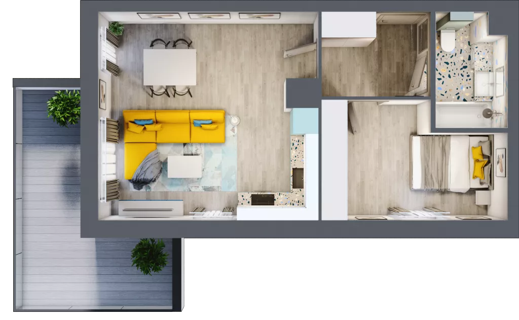 2 pokoje, mieszkanie 42,32 m², piętro 9, oferta nr A44, Kilińskiego, Elbląg, Zatorze, ul. Jana Kilińskiego