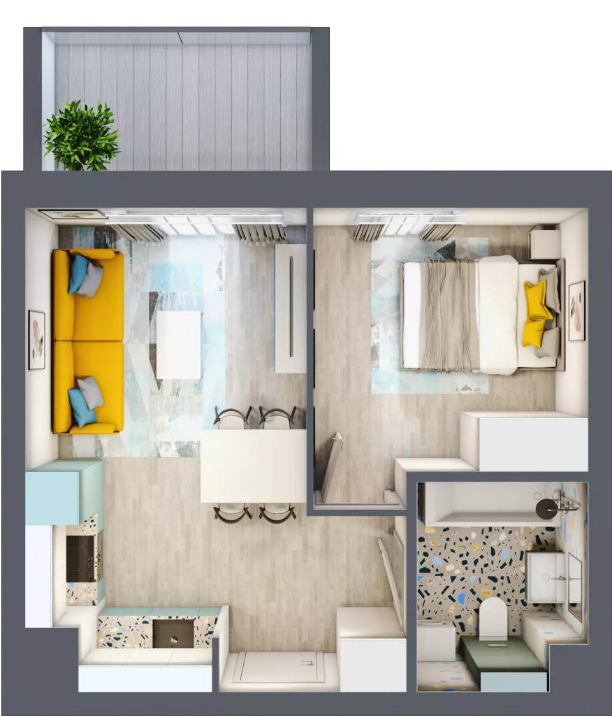 2 pokoje, mieszkanie 31,22 m², piętro 9, oferta nr A47, Kilińskiego, Elbląg, Zatorze, ul. Jana Kilińskiego