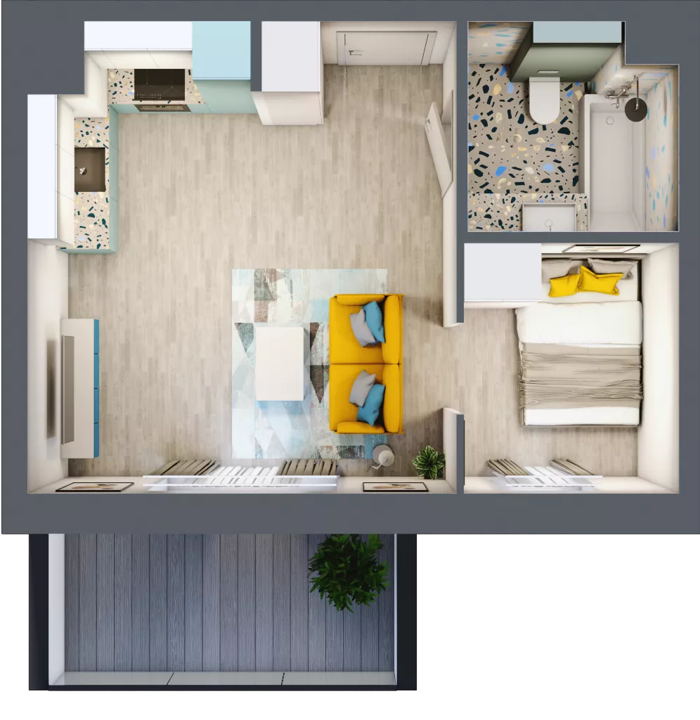 2 pokoje, mieszkanie 29,54 m², piętro 9, oferta nr B36, Kilińskiego, Elbląg, Zatorze, ul. Jana Kilińskiego