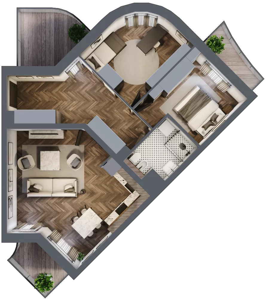 3 pokoje, mieszkanie 64,22 m², piętro 2, oferta nr 43, Osiedle Nove, Ostróda, ul. 1 Dywizji