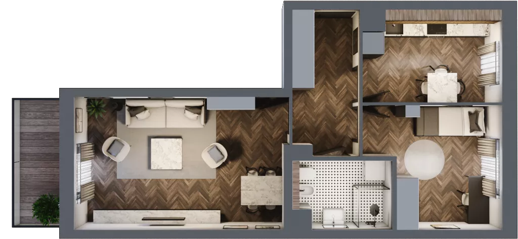 2 pokoje, mieszkanie 53,14 m², piętro 3, oferta nr 28, Osiedle Nove, Ostróda, ul. 1 Dywizji