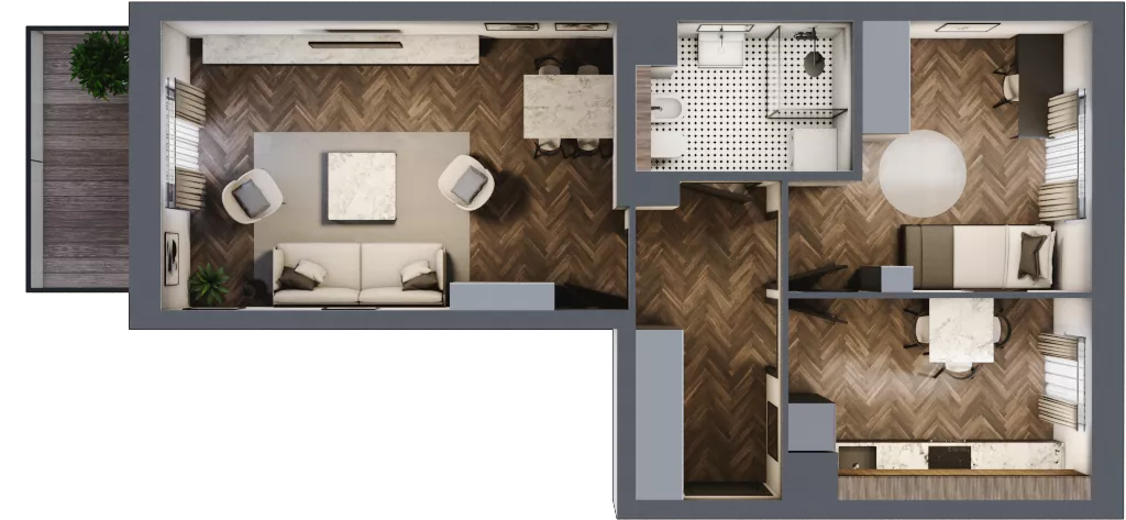 2 pokoje, mieszkanie 53,14 m², piętro 3, oferta nr 12, Osiedle Nove, Ostróda, ul. 1 Dywizji