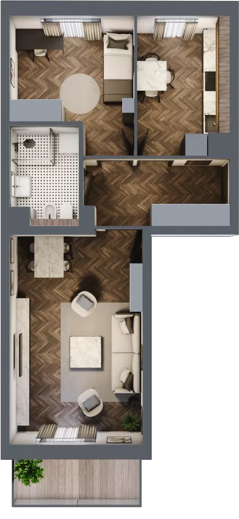 2 pokoje, mieszkanie 53,14 m², piętro 4, oferta nr 51, Osiedle Nove, Ostróda, ul. 1 Dywizji