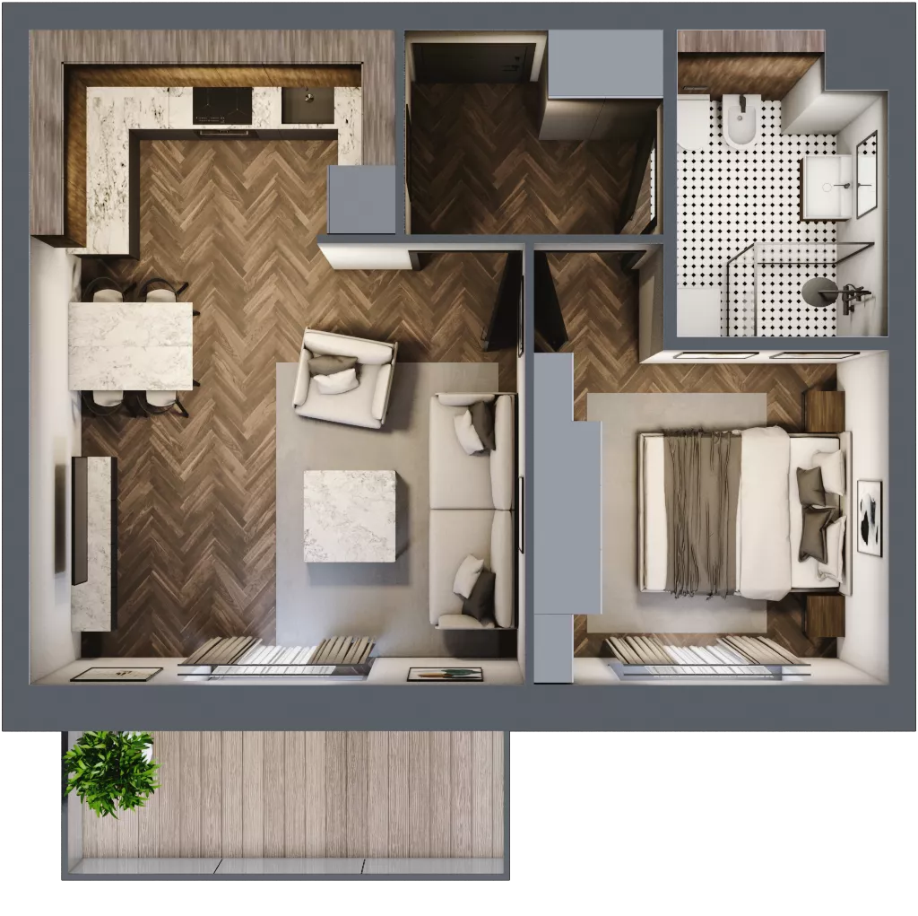 2 pokoje, mieszkanie 41,20 m², piętro 5, oferta nr 89, Osiedle Nove, Ostróda, ul. 1 Dywizji