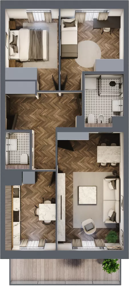 3 pokoje, mieszkanie 62,32 m², piętro 2, oferta nr 79, Osiedle Nove, Ostróda, ul. 1 Dywizji