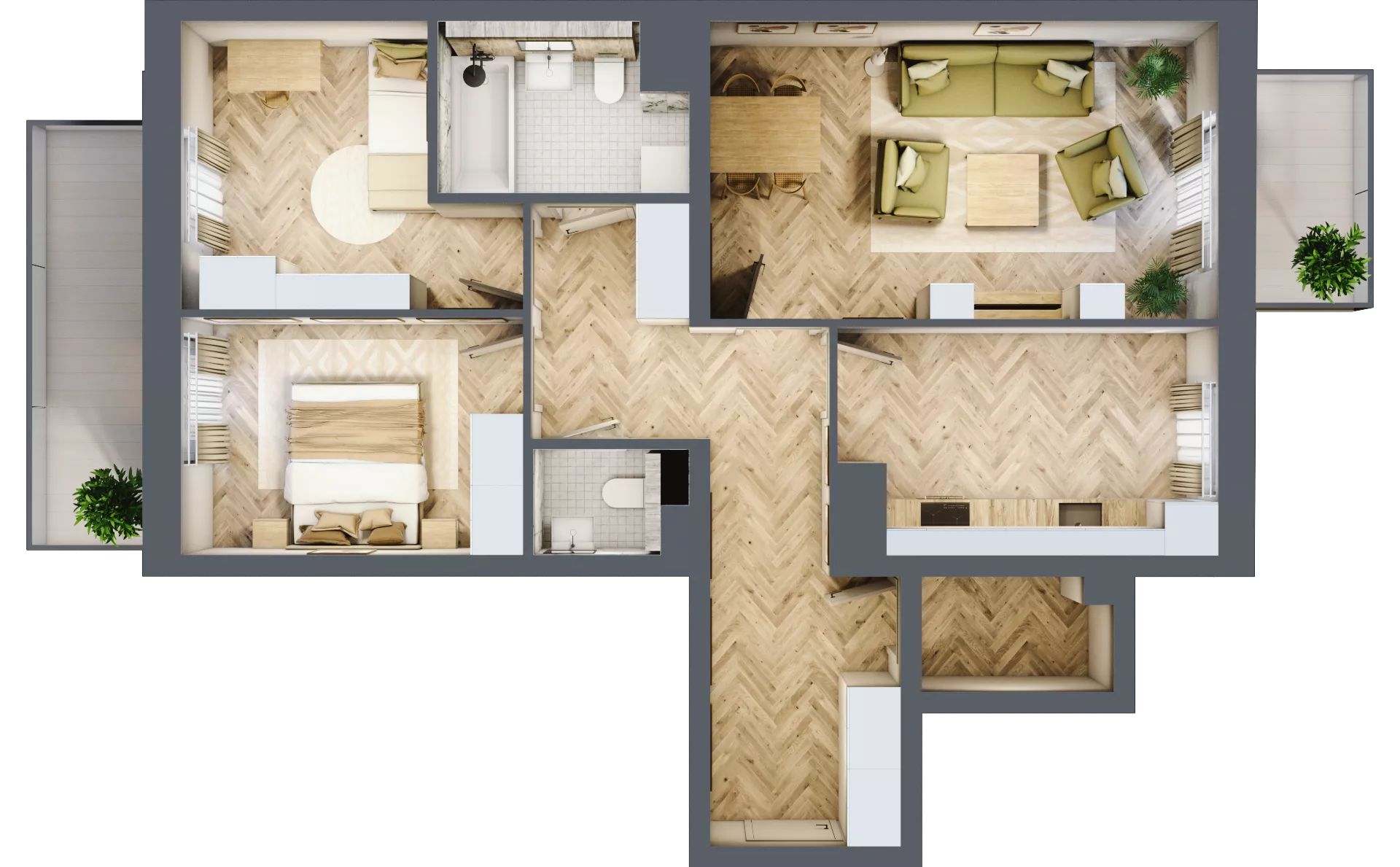 3 pokoje, mieszkanie 74,85 m², parter, oferta nr bud-1-M13, Osiedle Central Park - etap II, Kajkowo, ul. Widok