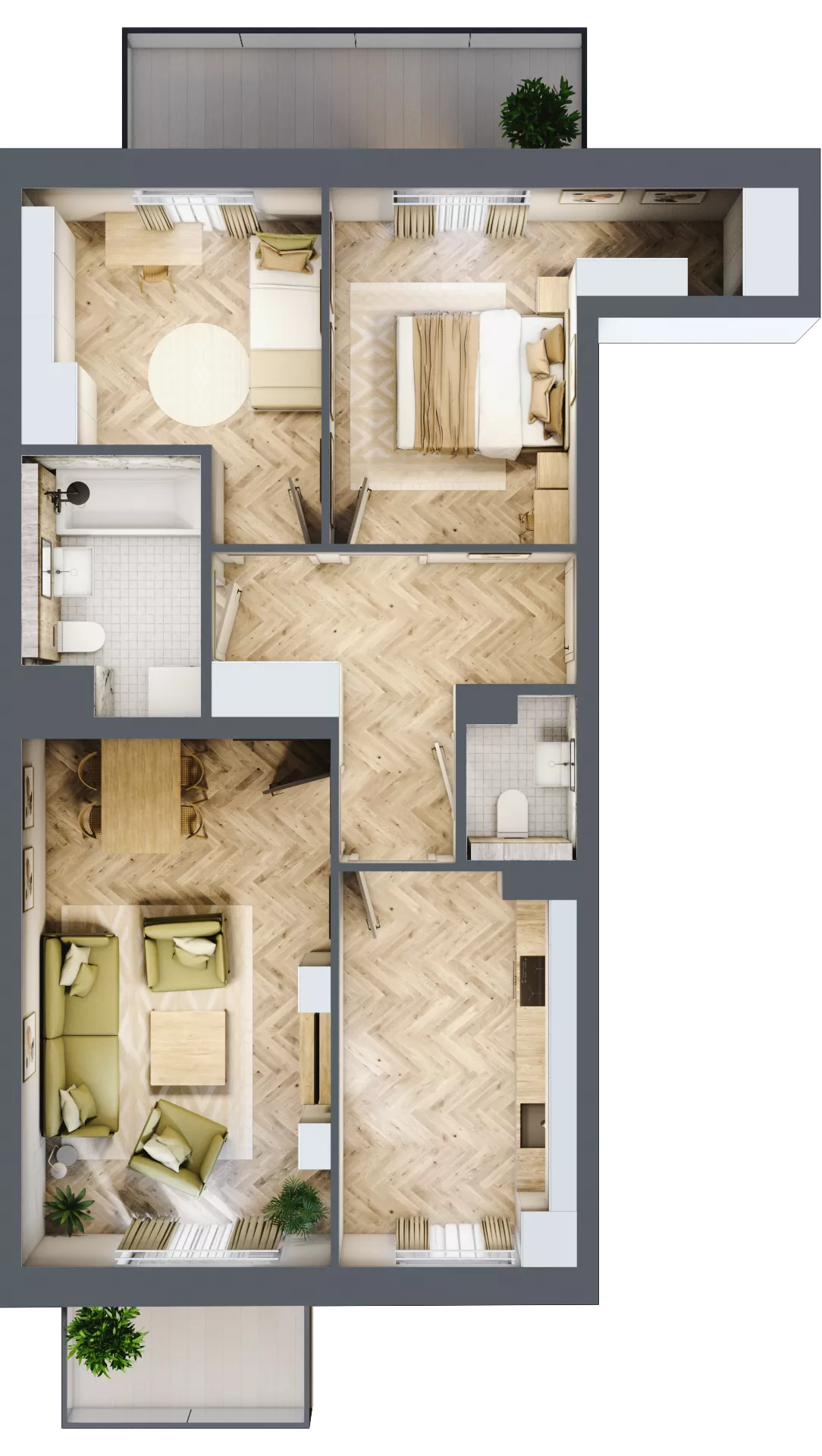 3 pokoje, mieszkanie 68,61 m², parter, oferta nr bud-1-M29, Osiedle Central Park - etap II, Kajkowo, ul. Widok