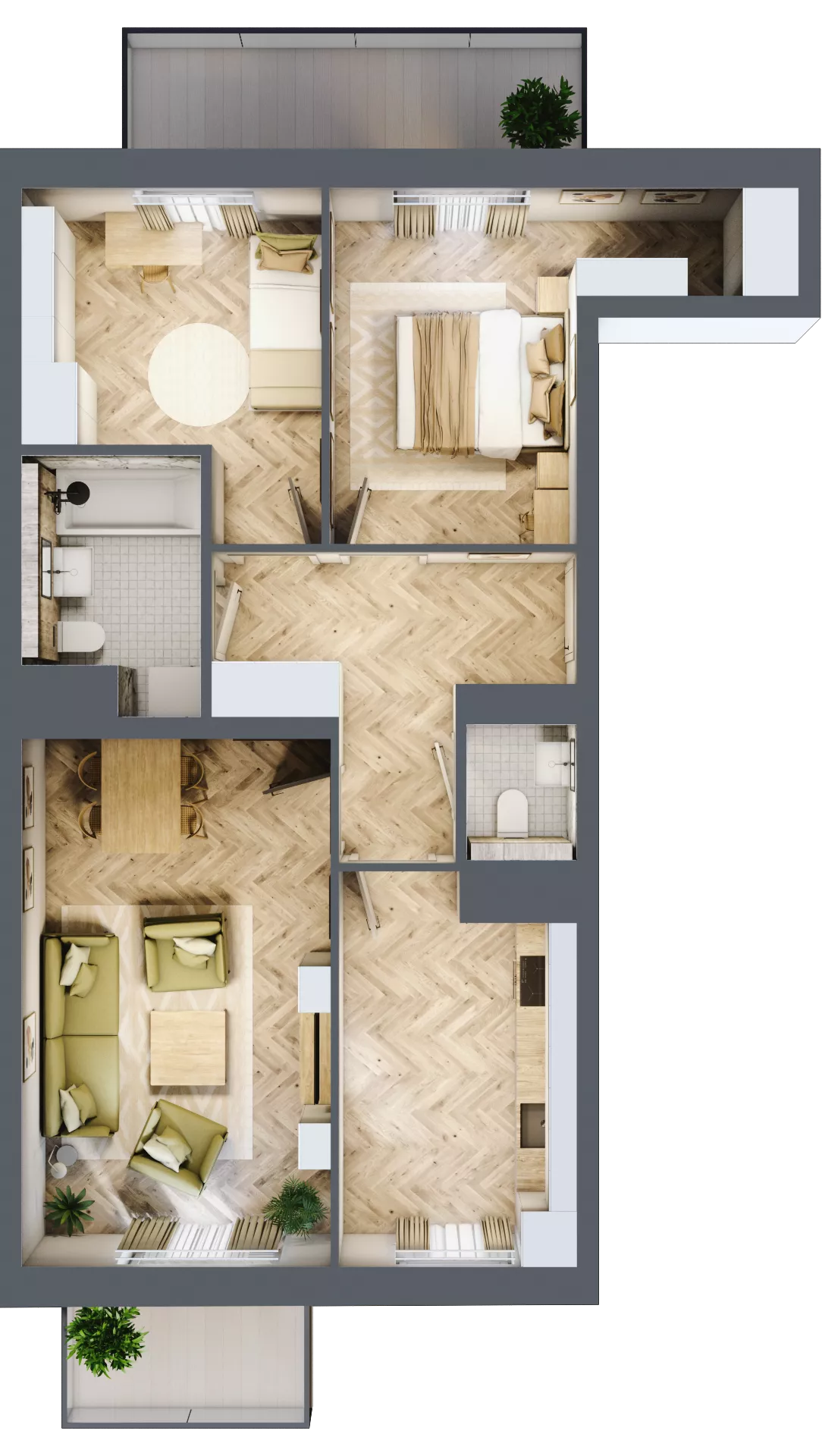 3 pokoje, mieszkanie 67,82 m², piętro 3, oferta nr bud-1-M38, Osiedle Central Park - etap II, Kajkowo, ul. Widok