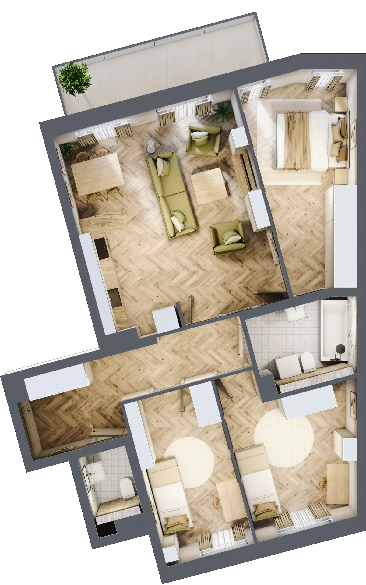 4 pokoje, mieszkanie 82,48 m², parter, oferta nr bud-2-M16, Osiedle Central Park - etap II, Kajkowo, ul. Widok