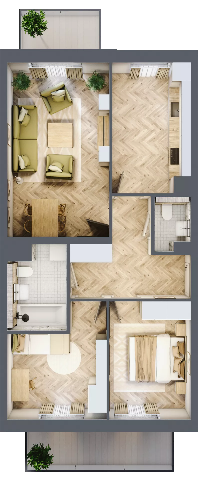 3 pokoje, mieszkanie 65,84 m², piętro 1, oferta nr bud-2-M32, Osiedle Central Park - etap II, Kajkowo, ul. Widok