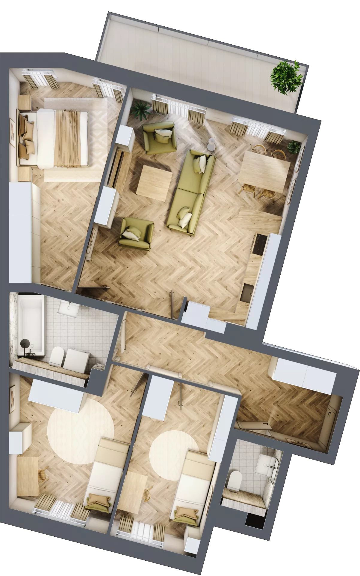 4 pokoje, mieszkanie 82,48 m², parter, oferta nr bud-2-M53, Osiedle Central Park - etap II, Kajkowo, ul. Widok