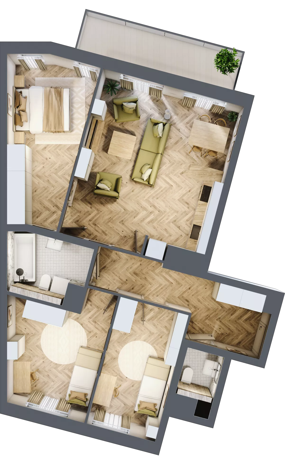 4 pokoje, mieszkanie 81,56 m², piętro 3, oferta nr bud-2-M65, Osiedle Central Park - etap II, Kajkowo, ul. Widok