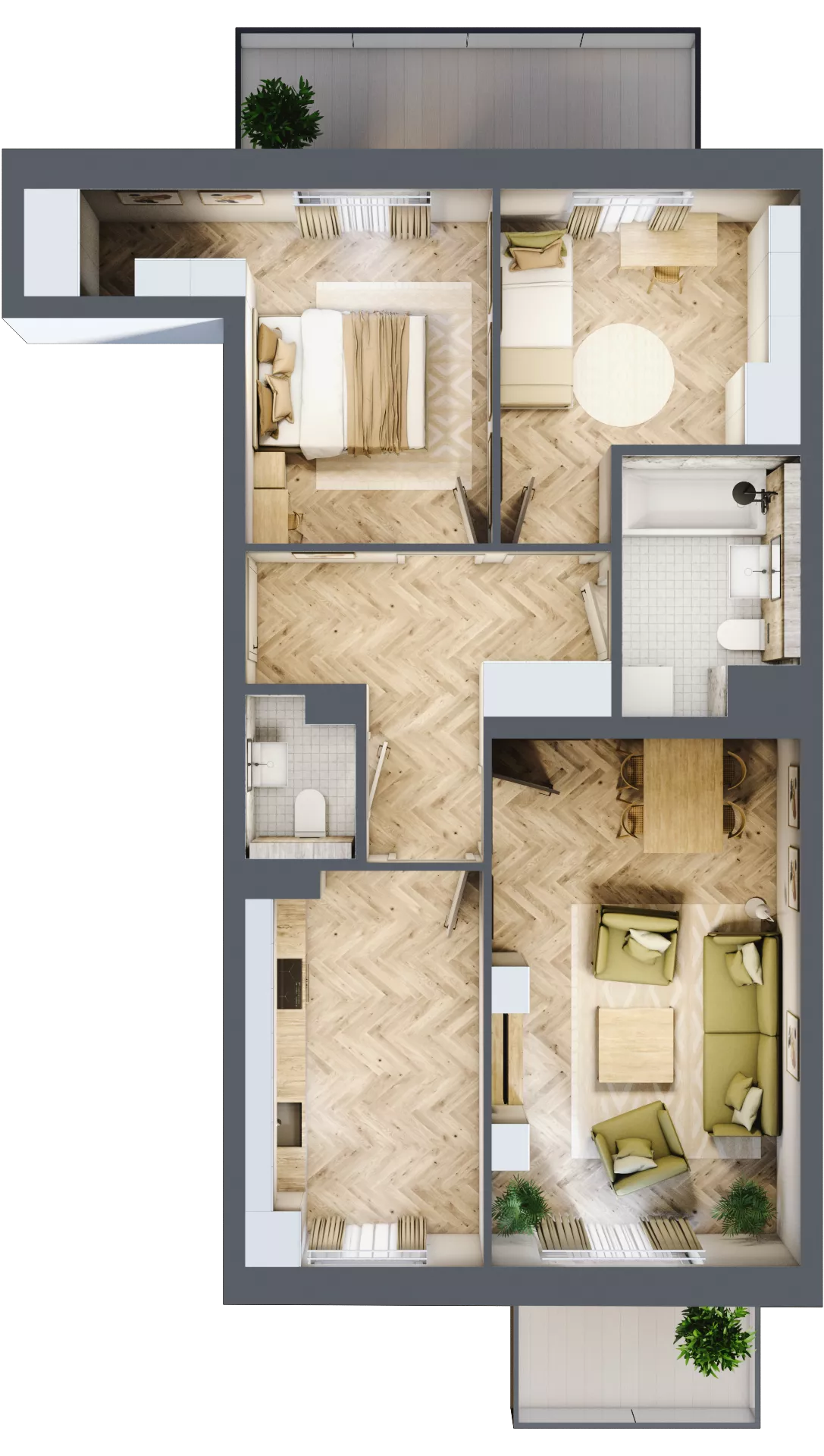 3 pokoje, mieszkanie 68,61 m², parter, oferta nr bud-3-M15, Osiedle Central Park - etap II, Kajkowo, ul. Widok