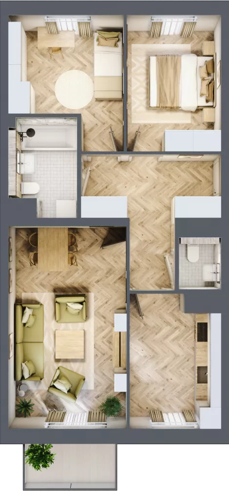 3 pokoje, mieszkanie 65,17 m², piętro 1, oferta nr bud-3-M29, Osiedle Central Park - etap II, Kajkowo, ul. Widok