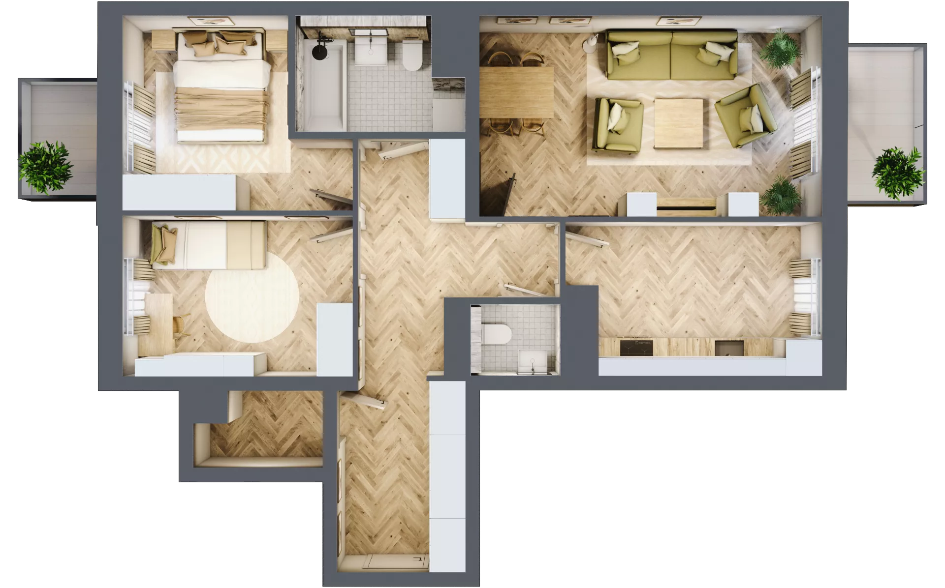 3 pokoje, mieszkanie 74,28 m², piętro 3, oferta nr bud-3-M40, Osiedle Central Park - etap II, Kajkowo, ul. Widok