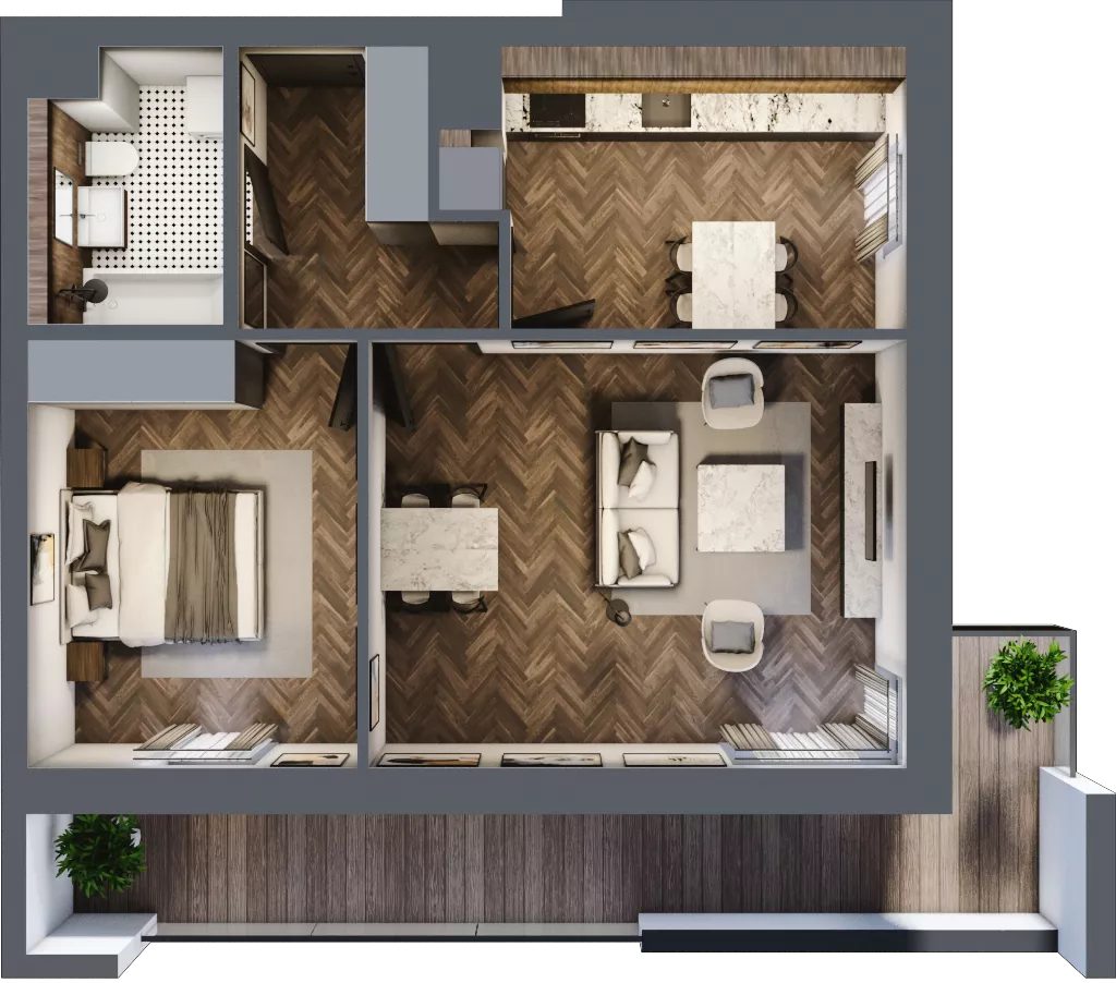 2 pokoje, mieszkanie 55,37 m², piętro 3, oferta nr 1-43, Fromborska, Elbląg, Nad Jarem, ul. Fromborska 2B