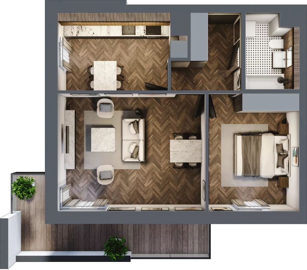 2 pokoje, mieszkanie 55,37 m², piętro 1, oferta nr 1-85, Fromborska, Elbląg, Nad Jarem, ul. Fromborska 2B