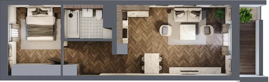 2 pokoje, mieszkanie 46,18 m², piętro 1, oferta nr 1-84, Fromborska, Elbląg, Nad Jarem, ul. Fromborska 2B