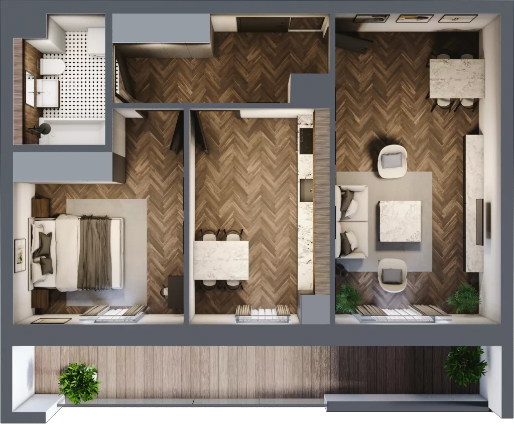 2 pokoje, mieszkanie 59,66 m², piętro 4, oferta nr 1-18, Fromborska, Elbląg, Nad Jarem, ul. Fromborska 2B