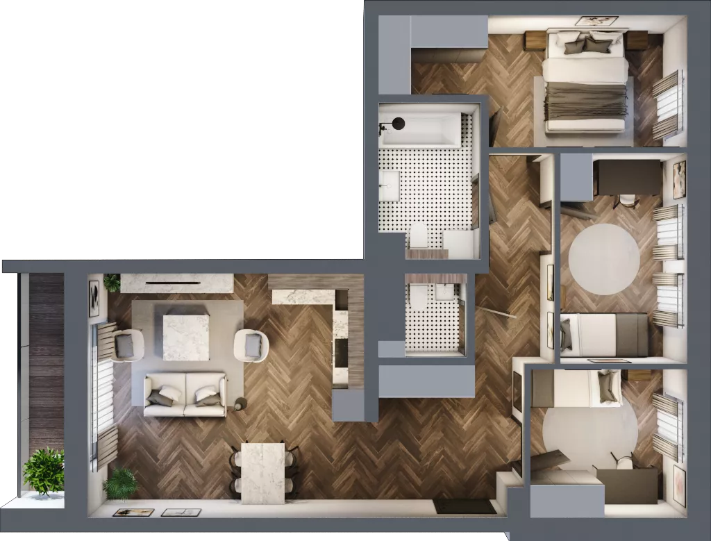 4 pokoje, mieszkanie 72,86 m², parter, oferta nr 1-34, Fromborska, Elbląg, Nad Jarem, ul. Fromborska 2B