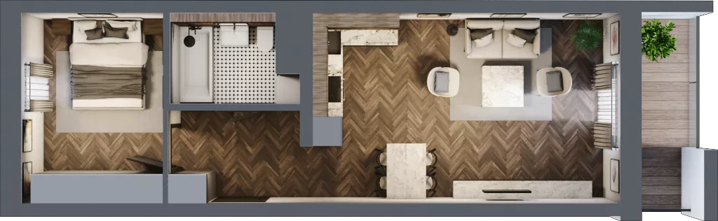 2 pokoje, mieszkanie 46,18 m², piętro 4, oferta nr 1-93, Fromborska, Elbląg, Nad Jarem, ul. Fromborska 2B