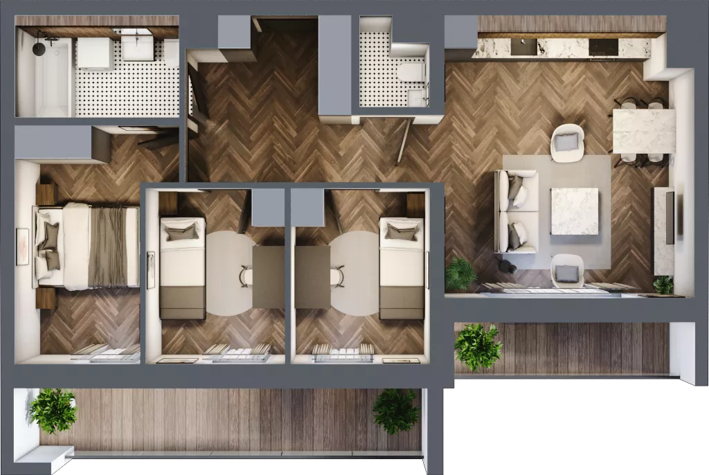 4 pokoje, mieszkanie 67,53 m², piętro 3, oferta nr 1-27, Fromborska, Elbląg, Nad Jarem, ul. Fromborska 2B