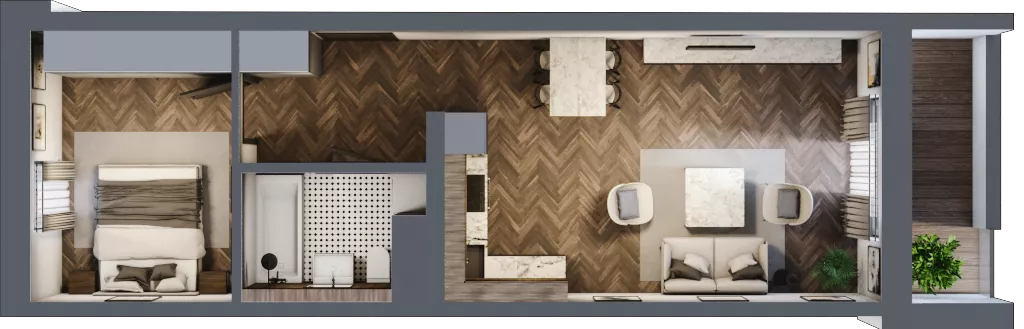 2 pokoje, mieszkanie 46,18 m², piętro 1, oferta nr 1-56, Fromborska, Elbląg, Nad Jarem, ul. Fromborska 2B