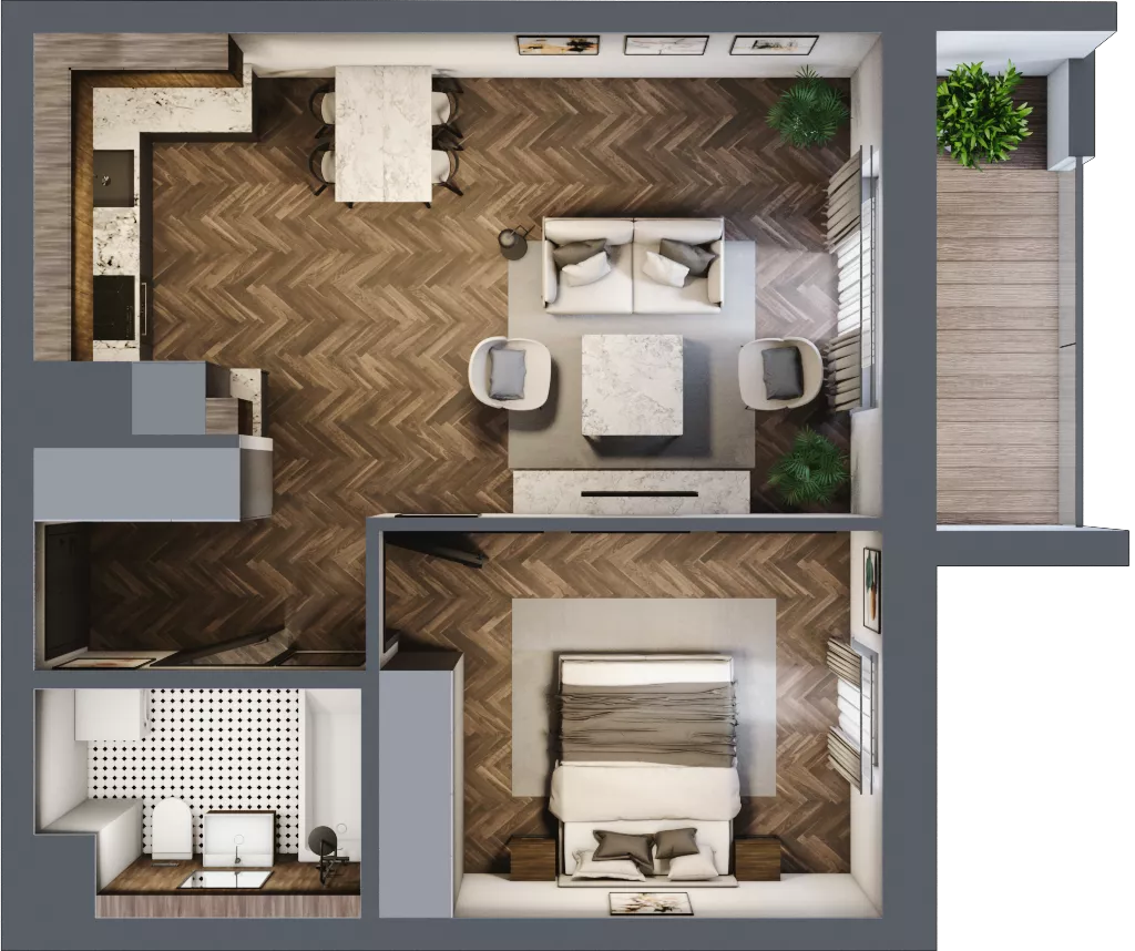 2 pokoje, mieszkanie 47,81 m², piętro 2, oferta nr 1-40, Fromborska, Elbląg, Nad Jarem, ul. Fromborska 2B