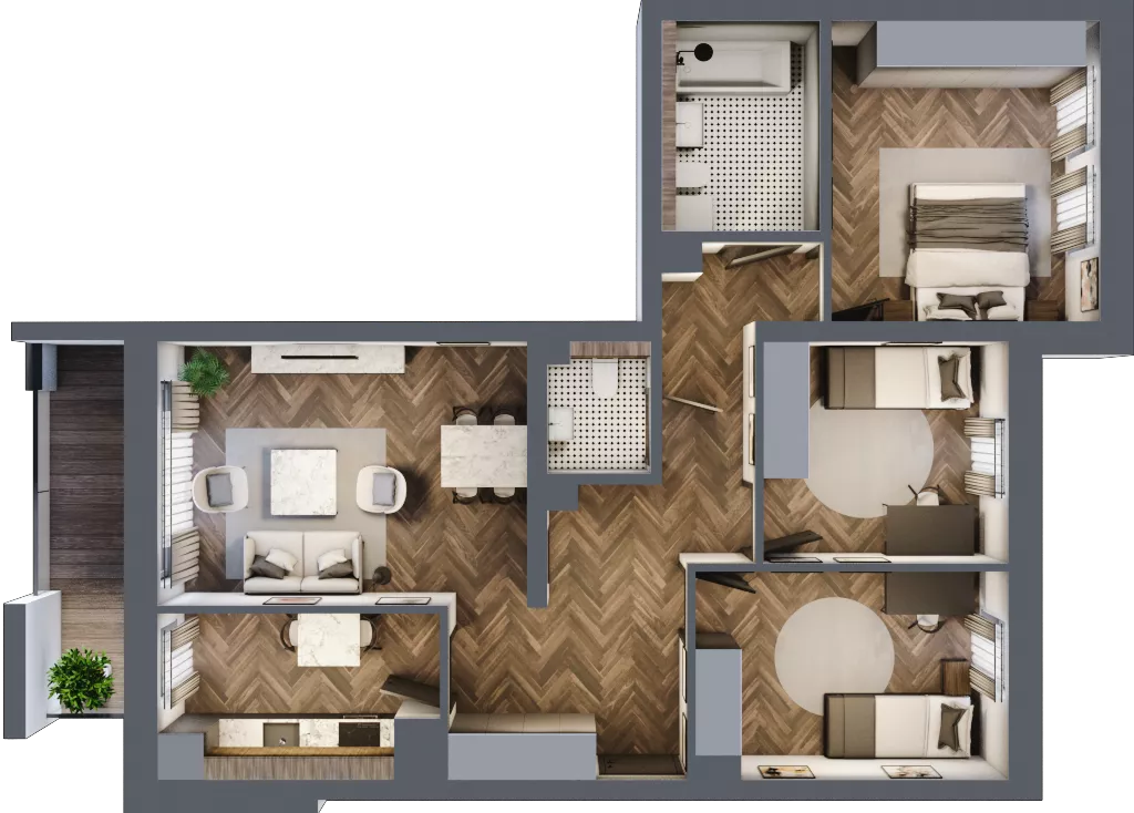 4 pokoje, mieszkanie 81,47 m², parter, oferta nr 1-83, Fromborska, Elbląg, Nad Jarem, ul. Fromborska 2B