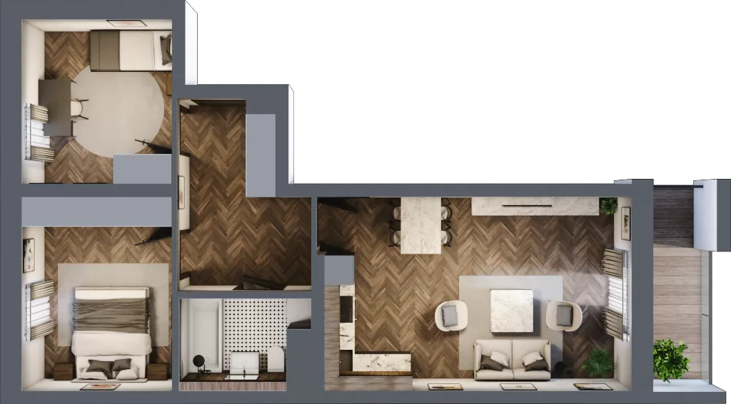 3 pokoje, mieszkanie 59,92 m², piętro 2, oferta nr 1-41, Fromborska, Elbląg, Nad Jarem, ul. Fromborska 2B