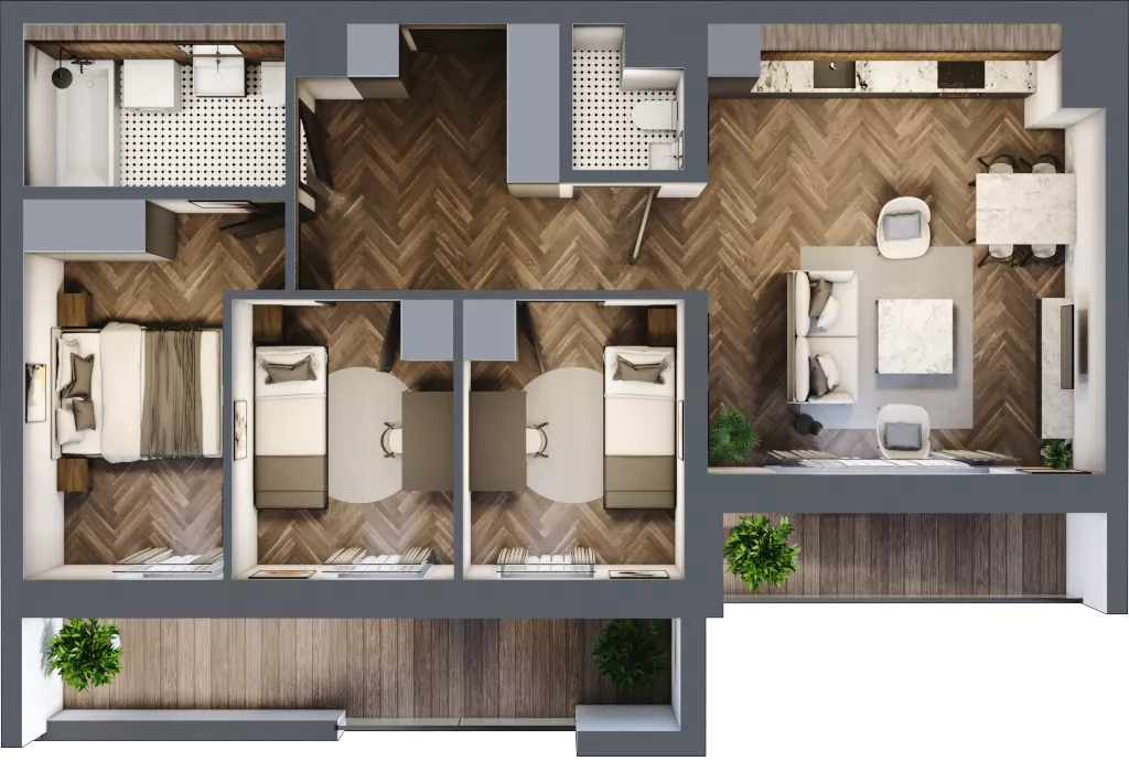 4 pokoje, mieszkanie 67,53 m², piętro 2, oferta nr 1-25, Fromborska, Elbląg, Nad Jarem, ul. Fromborska 2B
