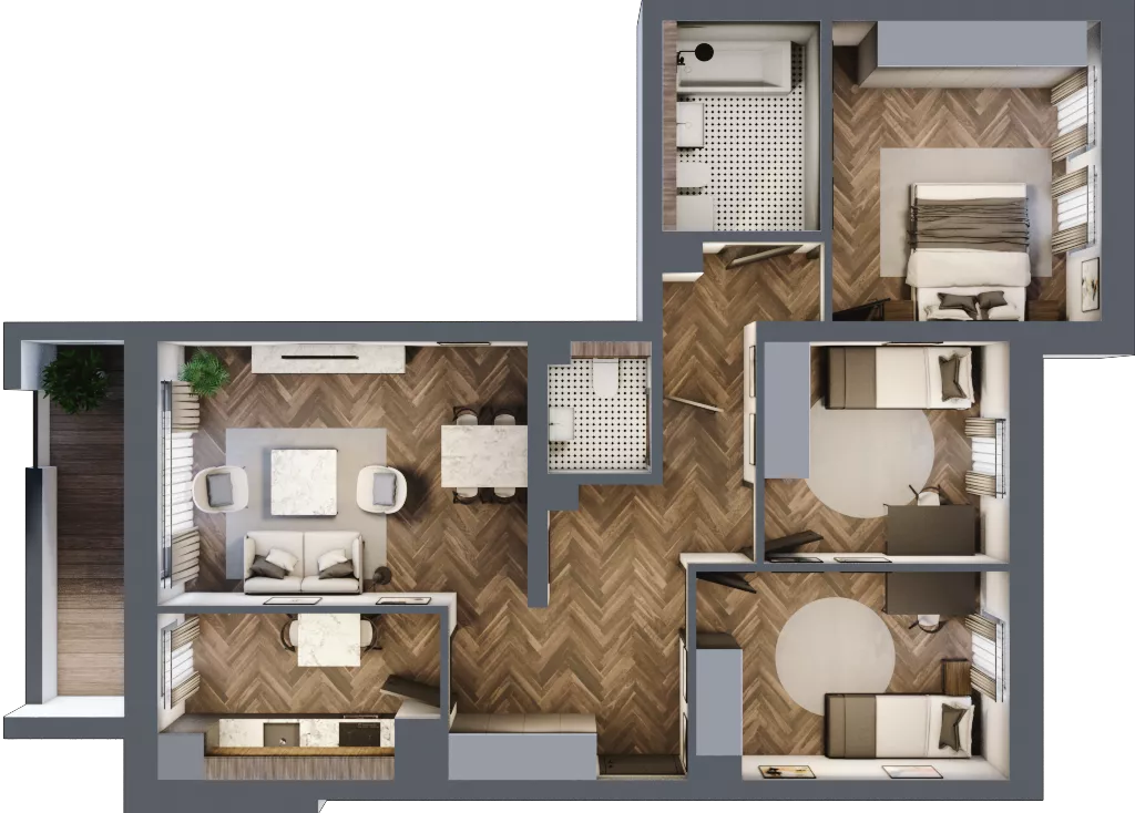 4 pokoje, mieszkanie 81,47 m², piętro 1, oferta nr 1-86, Fromborska, Elbląg, Nad Jarem, ul. Fromborska 2B